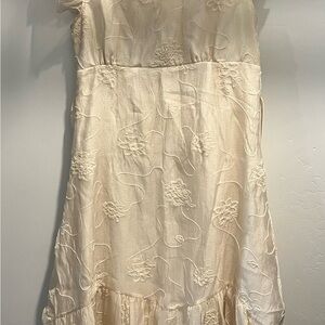 Elegant Cream Floral Dress